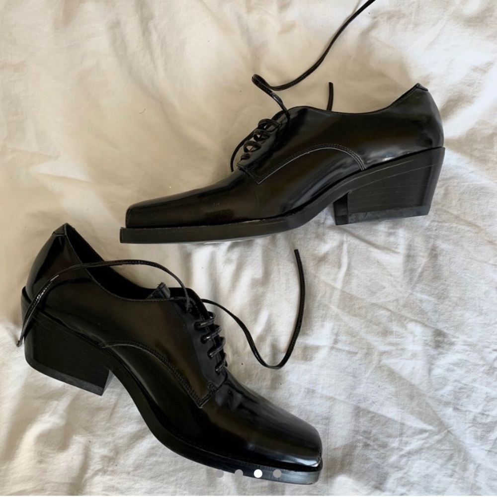 Jeffery Campbell Black Leather Loafers